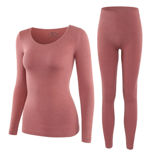 37度恒温超薄发热保暖内衣女隐形打底美体紧身纯棉秋衣秋裤套装冬