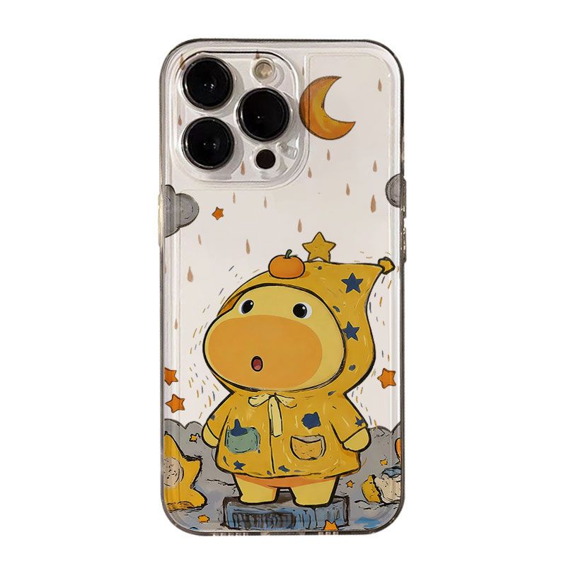 OPPORENO16可爱iPhone13苹果14卡通华为MATE80创意透明17ProMax软12适用15PLUS手机壳雨衣水豚噜噜红米TURBO5