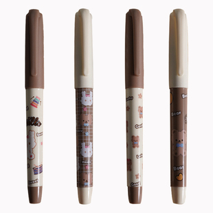 白雪直液式香味钢笔蓝色练字免换墨囊一次性可擦钢笔小学生三年级专用书法钢笔食品级焦糖味钢笔FP12