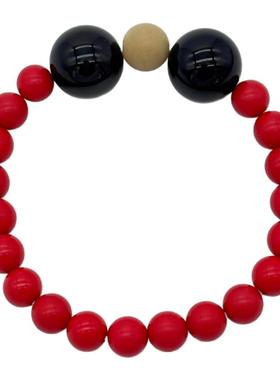 漾琛原创菩提学生首饰朱砂手串正品黑曜石单圈个性时尚本命年红色