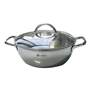 18/10不锈钢双耳打边炉火锅 一体可户外物理不粘煎锅煮面锅海鲜锅