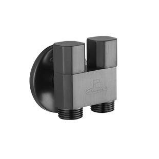 潜水艇枪灰色一进二出双控角阀三通分水阀双出水带开关一分二水器