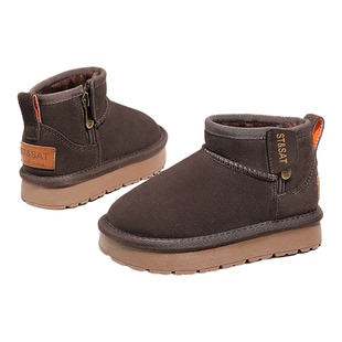 星期六童鞋女童冬季大棉靴2025新款中大童加厚雪地靴宝宝保暖短靴