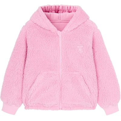 woobaby儿童家居服仿羊羔绒加厚保暖外套可外穿25冬男童女童上衣