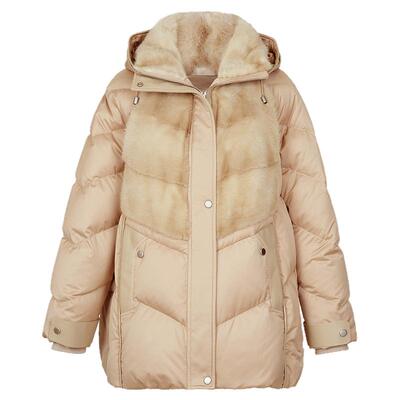 简爱诺驼色白鹅绒羽绒服