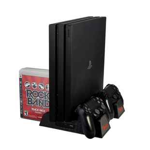PS4底座支架 PS4 Slim Pro主机散热风扇 手柄座充 游戏碟收纳架