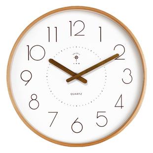 北极星钟表挂墙客厅静音挂钟简约实木现代时尚北欧时钟