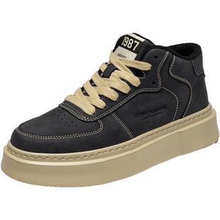 雪地靴男2025新款冬季男鞋加绒保暖东北棉鞋皮毛一体厚底休闲板鞋