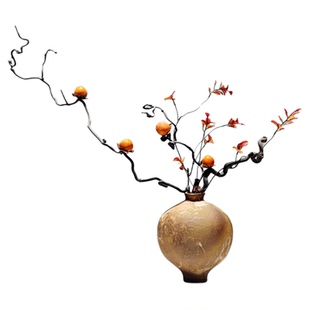 新中式日式侘寂风仿真花摆件禅意茶室高级感花艺餐桌绿植假花摆设