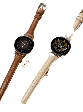 适用华为GT6手表带gt5小蛮腰watchgt5Pro真皮表带watch5智能GT4新年红色腕表带GT3配件41mm运动女款18春夏链