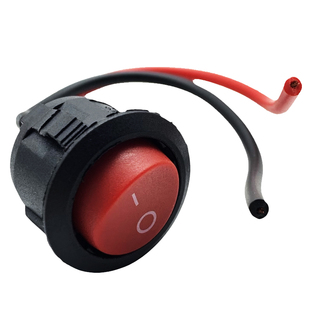 开关按钮小型改装开关汽车电路电线喇叭电器迷你船形船型圆形带线
