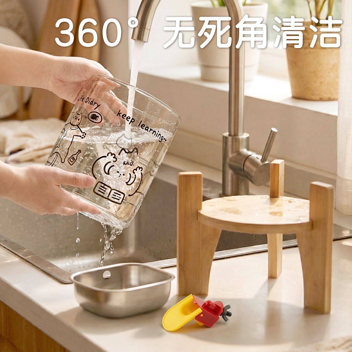静音玻璃饮水桶猫咪自动饮水器家用无插电不锈钢宠物喂水机