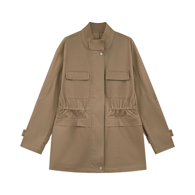 NILICO陈媚复古立领中长风衣