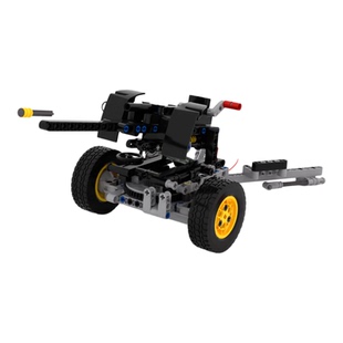 小小工程师国产积木机械模型拼装反坦克大炮加农炮可发射MOC套装