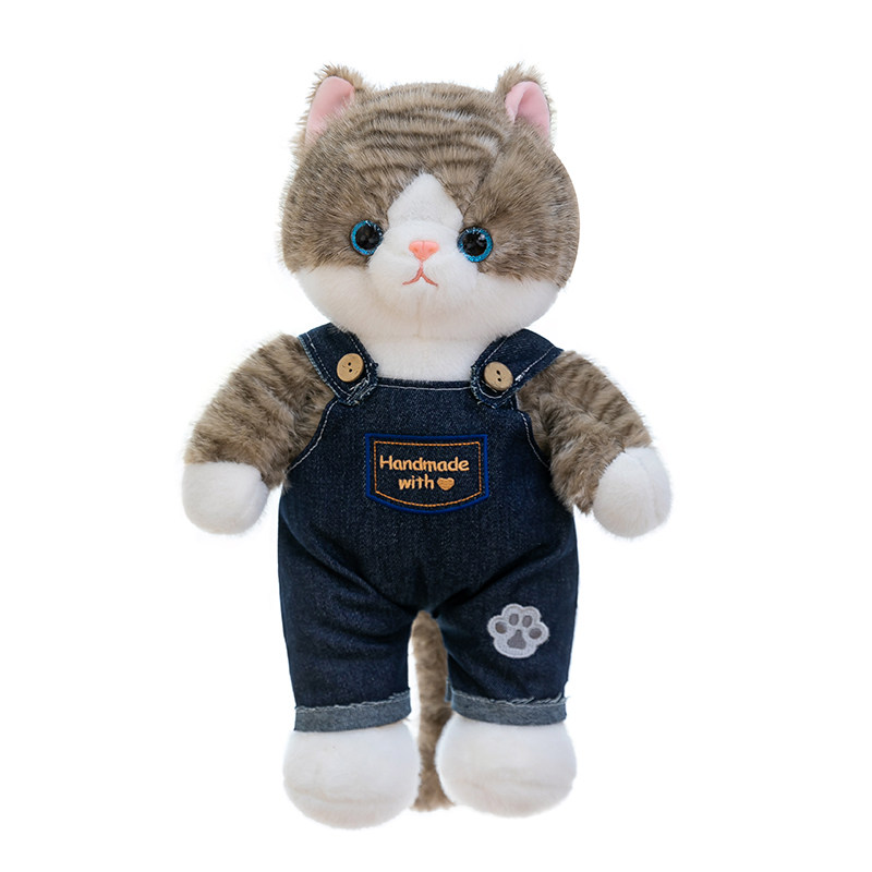 可爱猫咪背带裤毛绒公仔安抚玩偶