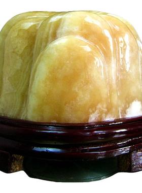 纯天然原石黄蜡石黄玉摆件