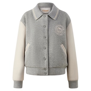 【100%美丽诺羊毛】Eland衣恋毛呢外套短款羊毛大衣2025冬季新款