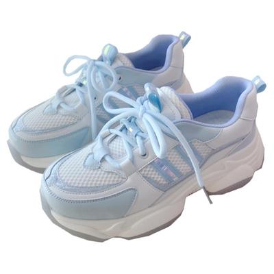 星辰皇冠可爱百搭网面厚底运动鞋