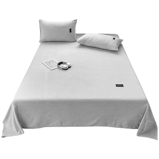 无印良品拉舍尔毛毯珊瑚绒床单加厚法兰绒毯子单人午睡毯冬季纯色