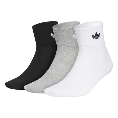 阿迪达斯 adidas 三叶草中帮袜男女 休闲百搭三双装袜子 JP1271