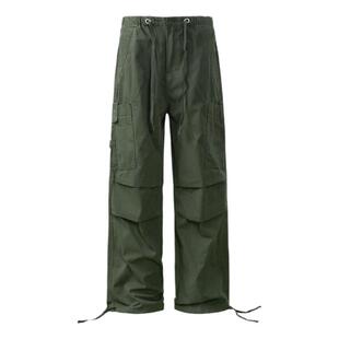 绿色休闲伞兵裤多口袋工装裤春秋季2026新款男生宽松长裤子日系