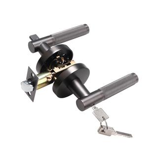 复古门锁室内三杆执手锁卧室房间磁吸锁黄古铜球形门锁通用型把手