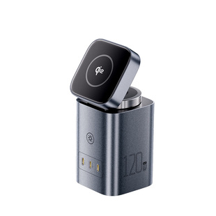 【新国标3C认证】品胜120W氮化镓五合一桌面充电站Qi2无线充电器适用苹果17快充iPhone16手机Magsafe磁吸手表