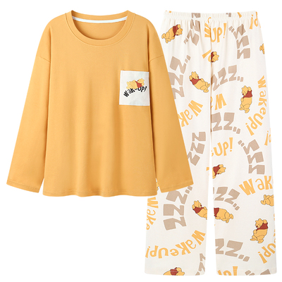 自带胸垫一体纯棉睡衣套装可拆卸