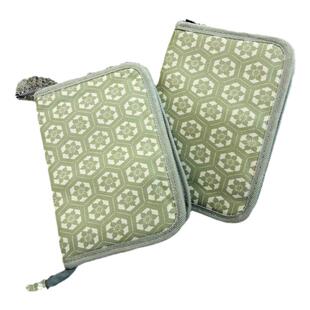 出口日本昭和风绉布拉链票据证件夹 吃醋15*21