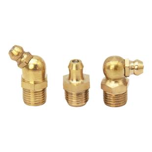 黄油嘴铜油嘴头油杯油咀油枪注油嘴黄油枪头挖机铜直弯油嘴M4-M20