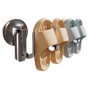 吸盘浴室拖鞋挂架免打孔壁挂式门后收纳挂钩厕所置物沥水架卫生间