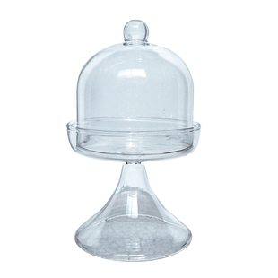 小高脚分体罩文玩原石玻璃展示贵金属珍珠钟罩罩子mini手工小摆件