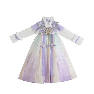 女童汉服秋冬款国风古装拜年服2026新款儿童古风冬装加绒唐装冬季