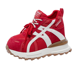 震地王女鞋2026新款内增高老爹鞋12厘米小个子厚底松糕透气阿甘鞋