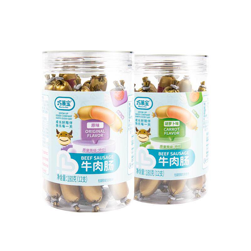 巧莱宝特级牛肉肠180g原味零食