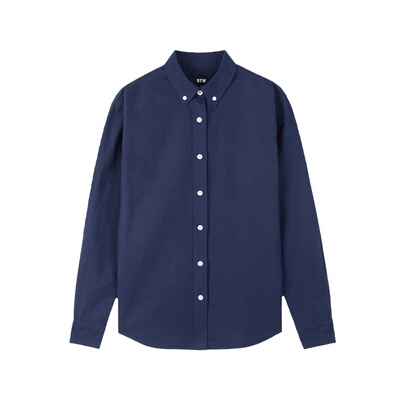 R2W经典宽松牛津纺磨毛通勤衬衣