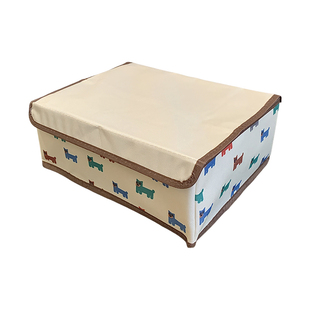 可爱小狗内衣收纳盒袜子内裤分区整理储物盒箱子带盖防尘家用宿舍