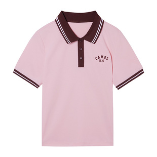 骆驼女装POLO衫2026春夏新款情侣款正肩修身吸湿速干短袖T恤上衣