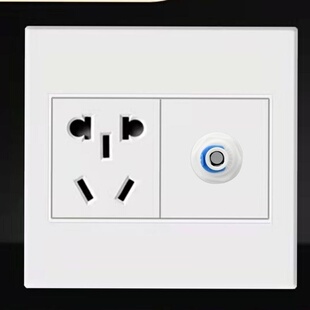 饮水机配件管线机水电组合插座,电水2分口PE管子承插快装86型面板