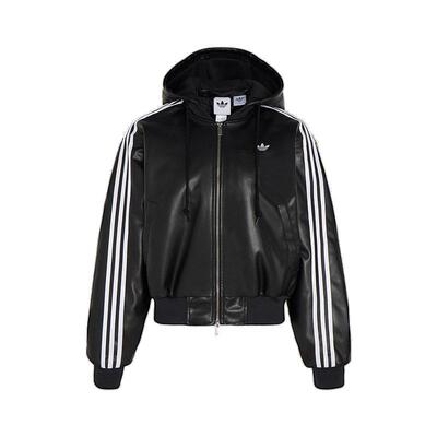 Adidas阿迪达斯三叶草女装2025冬季新款W PLEATHER JKT夹克KU6857