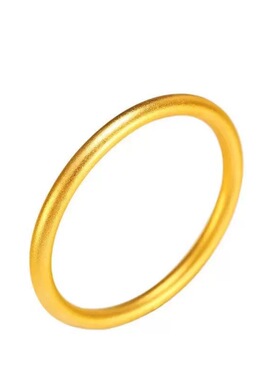 古法手镯女镀沙金工艺仿真黄金色正品实心素圈不掉色叠戴手链首饰