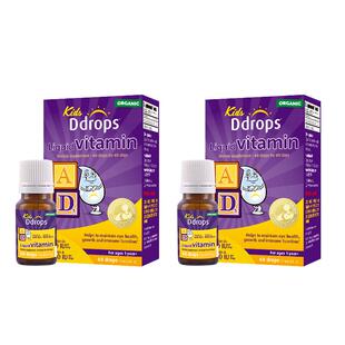 Ddrops滴卓思婴幼儿AD滴剂宝宝补钙vd3DD小滴瓶维Ad600IU维生素*2
