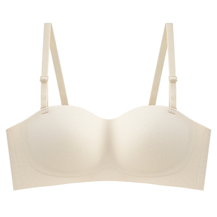 无痕内衣女小胸聚拢显大防下垂夏季防走光抹胸薄款美背少女文胸罩
