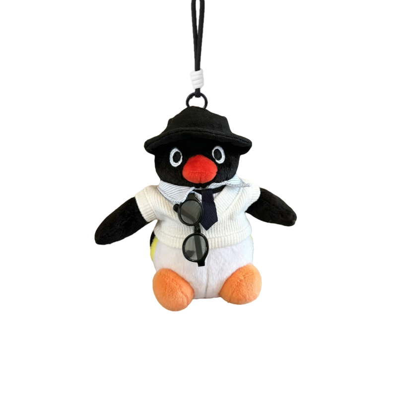 正版Pingu企鹅毛绒包挂件可爱渔夫帽子白马甲钥匙扣潮玩挂饰礼物