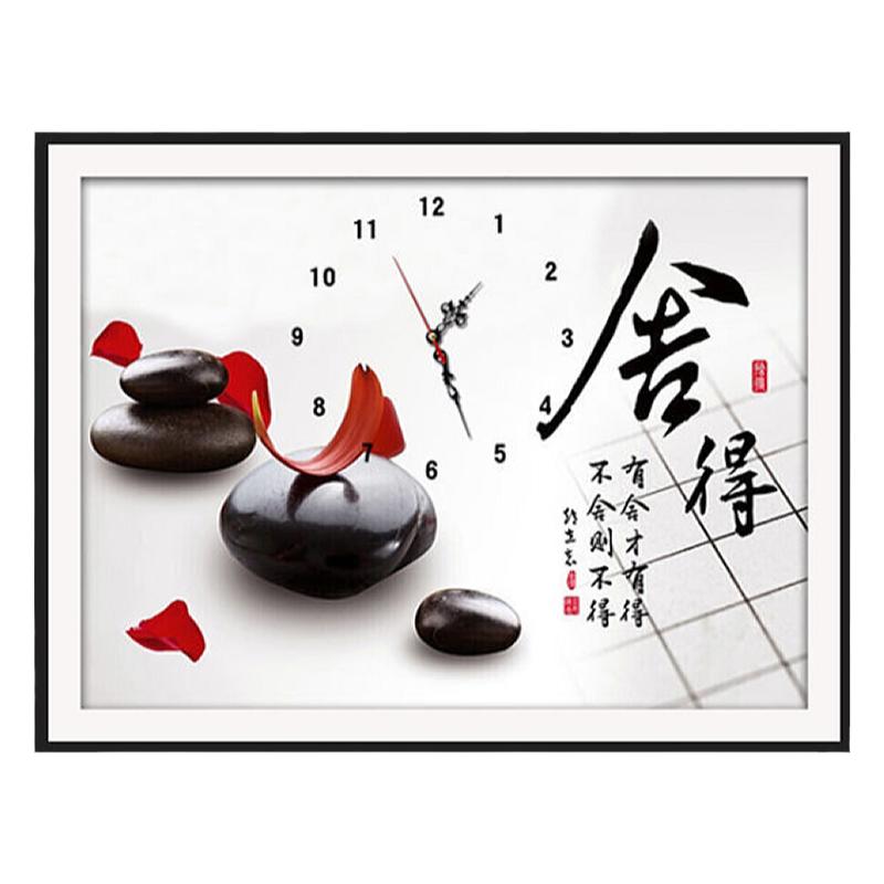 舍得钟表钻石画方钻满贴钻十字绣