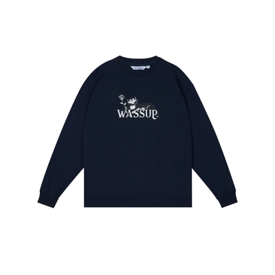 WassupHouse趣味黑猫印花卫衣