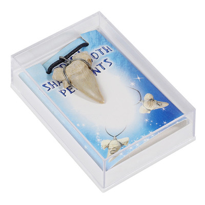 鲨鱼牙齿化石项链手工绕丝牙吊坠
