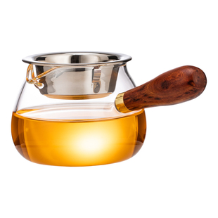 公道杯加厚侧把耐热玻璃高档公杯功夫茶具茶漏一体过滤分茶器茶海