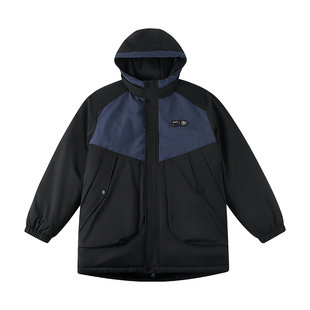 【情意绒绒】奕时代大码胖童装男童棉服中大童连帽外套加绒棉衣冬