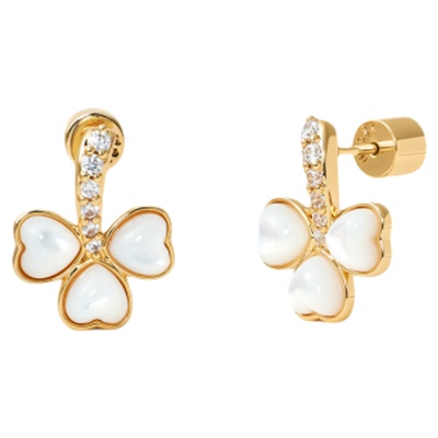 爱心幸运草耳钉气质百搭